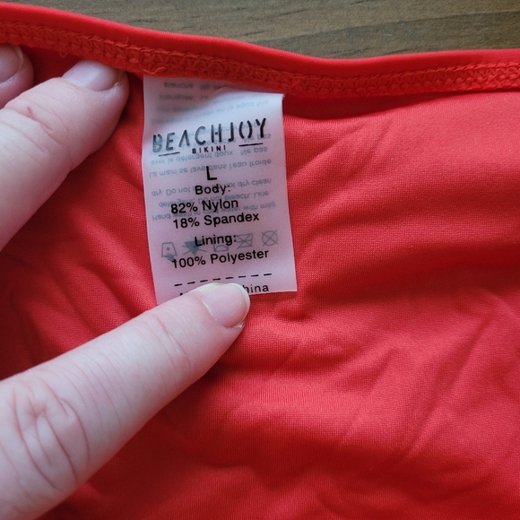 Beach Joy Red Gold Chain High Waist Bikini Set Size Large - Picture 5 of 6